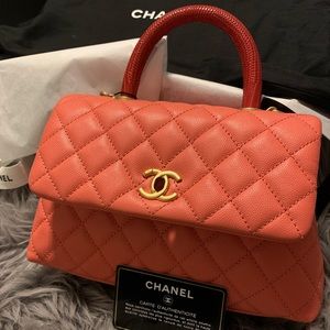 ❌🚫SOLD🚫❌Chanel Coco Handle Mini Caviar Lizard